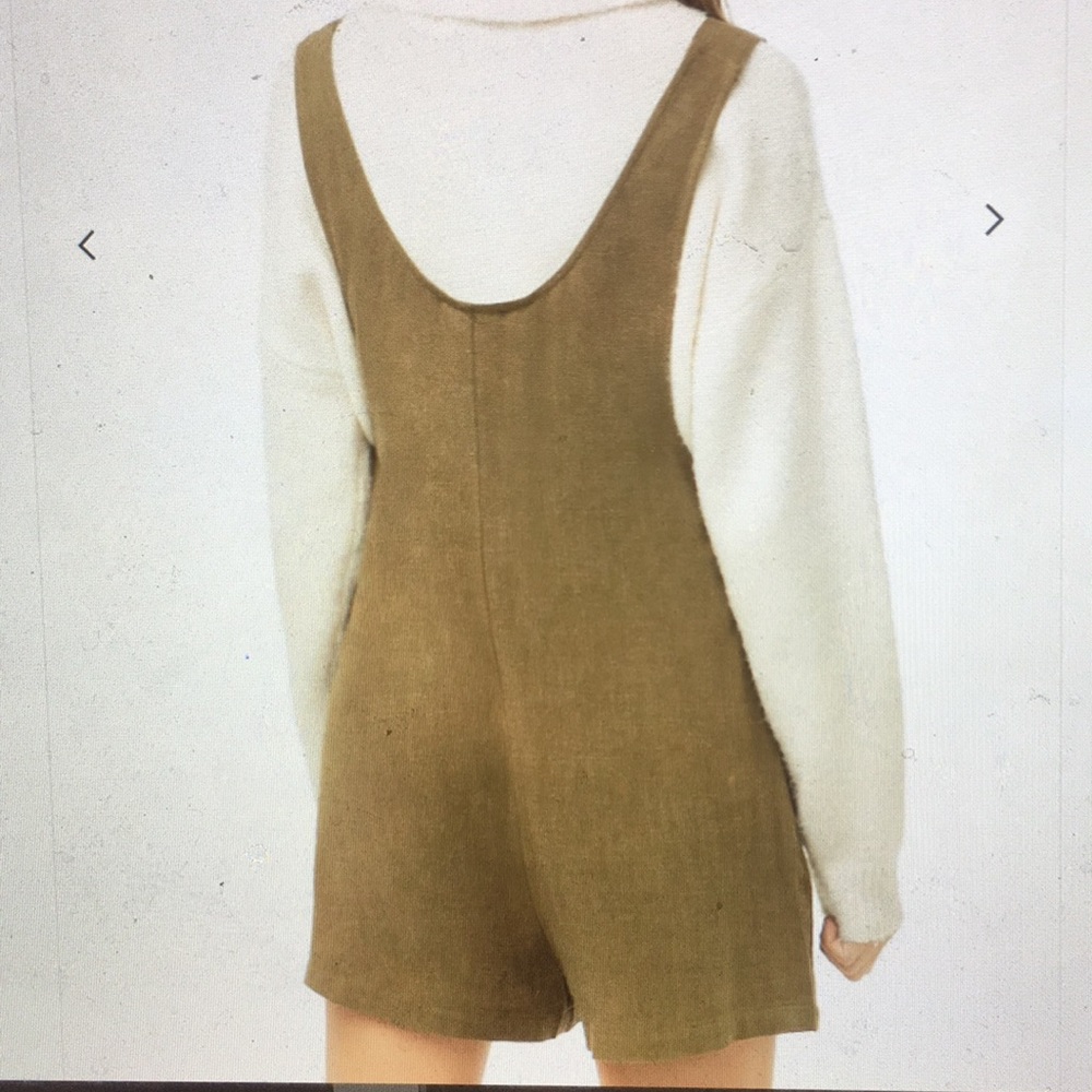 Linen-Blend Button-Front Romper - Picture 3 of 3